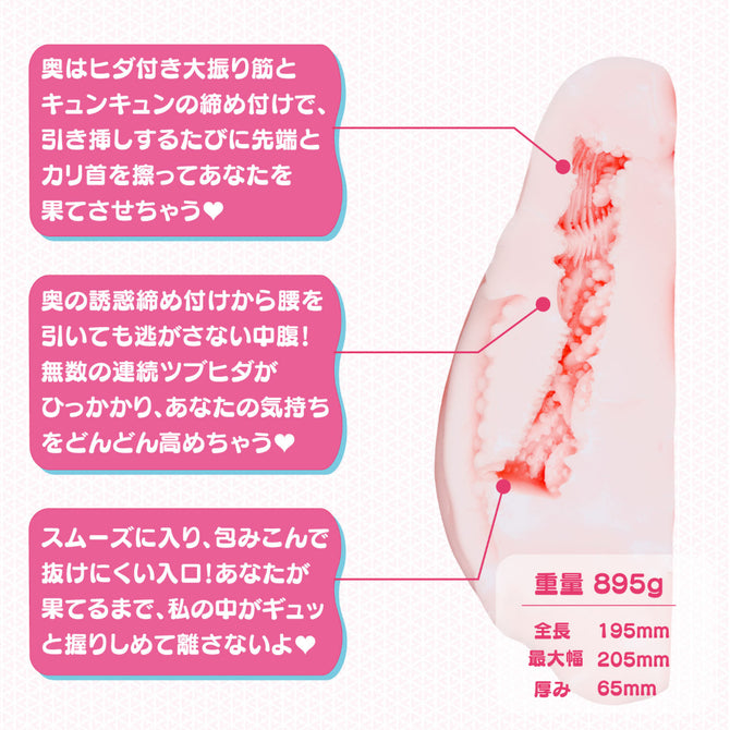 Cross-section view of Peach Toys Nagisa Ikuno Love Pad showing internal texture.
